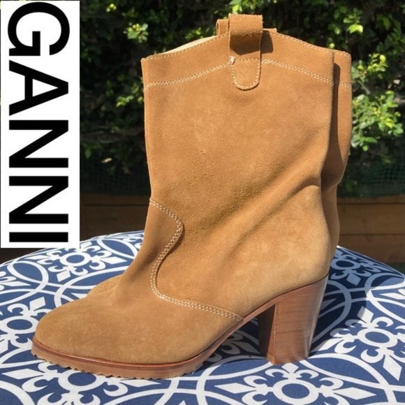 Ganni Suede Ankle Boots - Picture 2 of 16